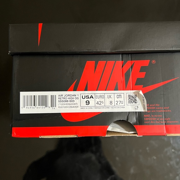 JORDAN 1 Retro High 'Light Fusion' Athletic Sneakers size 9 - Picture 7 of 8